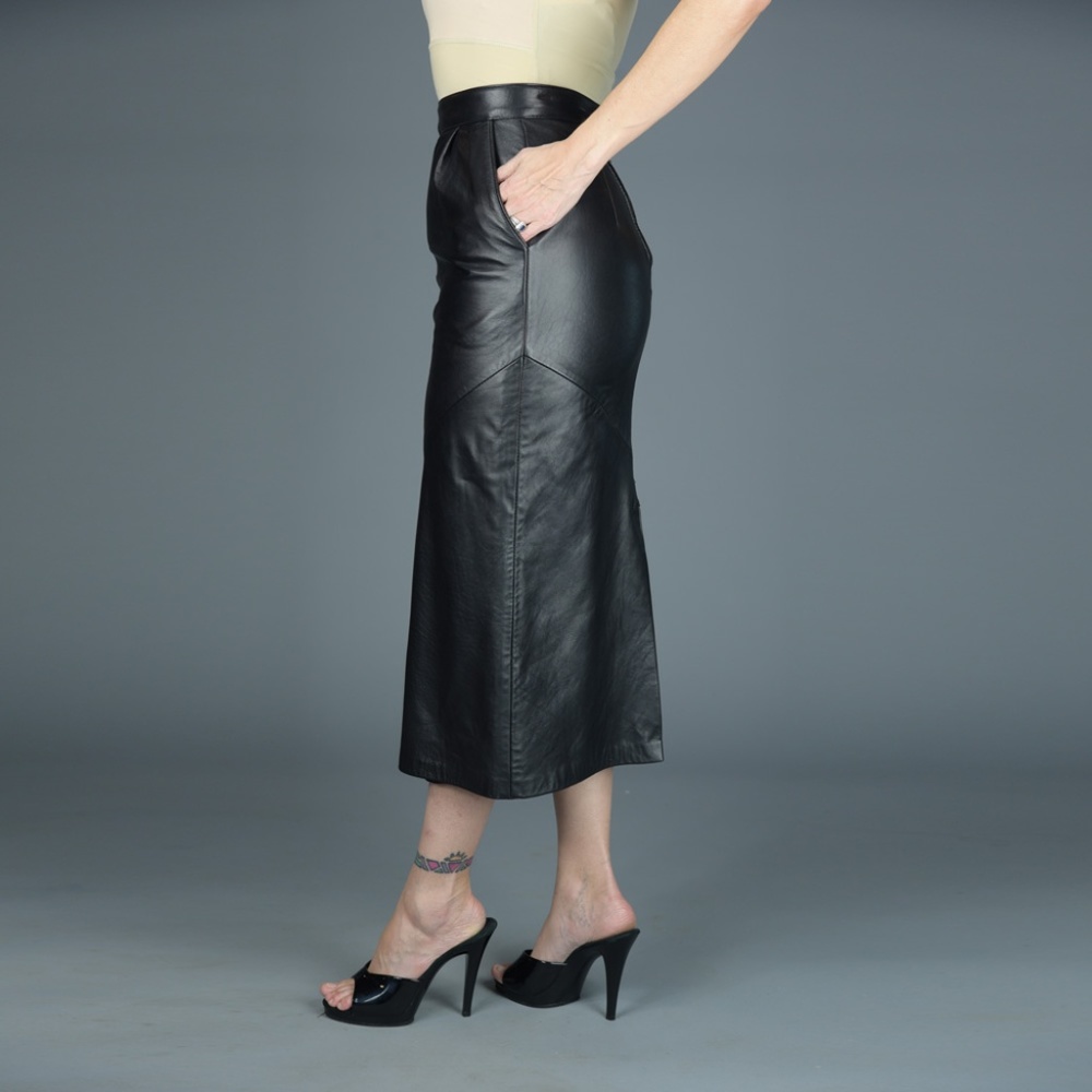New Originaux Par Pablo Pencil Leather Skirt